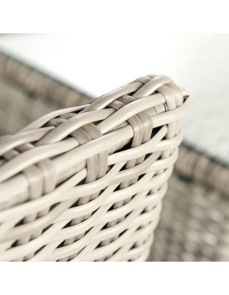 Jasnoszary zestaw mebli ogrodowych, tarasowych Riven Meven 2x fotel + sofa + stolik szklany 5905842511279 7