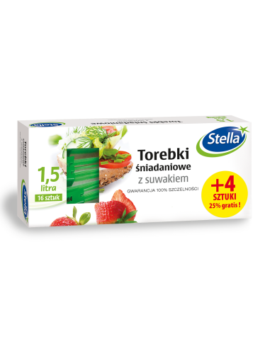 Szczelne torebki śniadaniowe z suwakiem Stella 1.5L 16 szt. 5903936009657 2