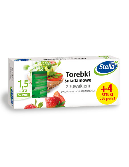 Szczelne torebki śniadaniowe z suwakiem Stella 1.5L 16 szt. 5903936009657 2