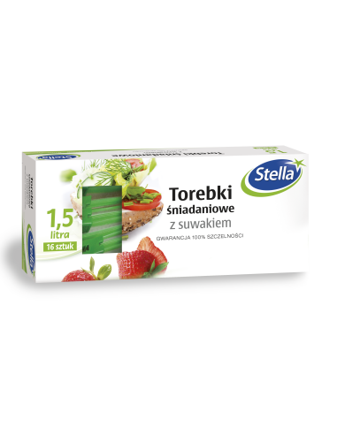 Szczelne torebki śniadaniowe z suwakiem Stella 1.5L 16 szt. 5903936009657