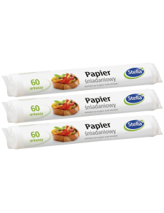 3x Półpergaminowy papier śniadaniowy w arkuszach Stella 60 szt. 5903936013593