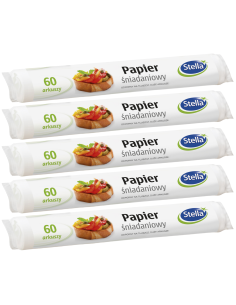 5x Półpergaminowy papier śniadaniowy w arkuszach Stella 60 szt. 5903936013593