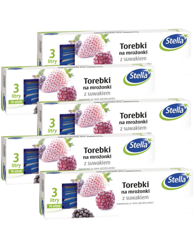 5x Torebki na mrożonki z suwakiem Stella 3L 10 szt. 5903936009664