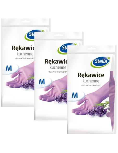 3x Lawendowe rękawice kuchenne Stella rozmiar M 5903936000340