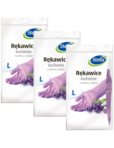 3x Wielorazowe rękawice kuchenne o zapachu lawendy Stella rozmiar L 5903936000357