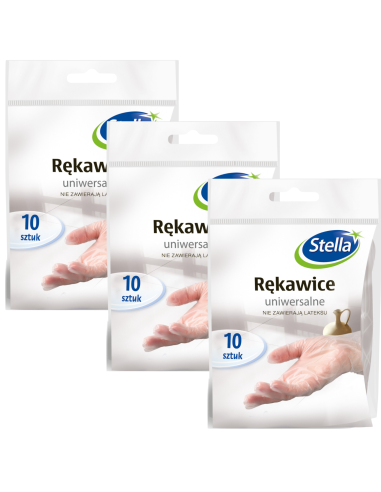 3x Uniwersalne rękawice winylowe Stella 10 szt. 5903936002375