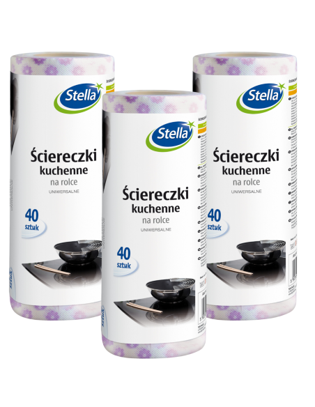 3x Uniwersalne ściereczki kuchenne na rolce Stella 40 szt. 5903936012954