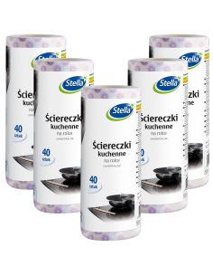 5x Uniwersalne ściereczki kuchenne na rolce Stella 40 szt. 5903936012954