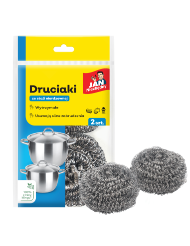 Druciak do szorowania ze stali nierdzewnej 2szt Jan Niezbędny 5900536230320