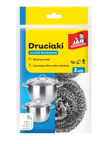 Druciak do szorowania ze stali nierdzewnej 2szt Jan Niezbędny 5900536230320 2