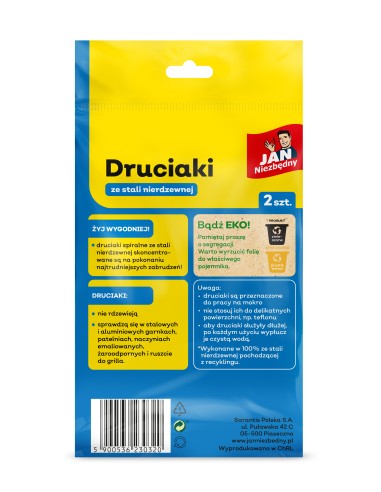 Druciak do szorowania ze stali nierdzewnej 2szt Jan Niezbędny 5900536230320 3