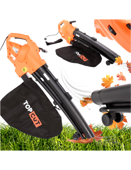 Elektryczny odkurzacz, dmuchawa do liści z rozdrabniaczem 3w1 TOP CUT  TC-DE3500-W, 3500 W 5905842513440