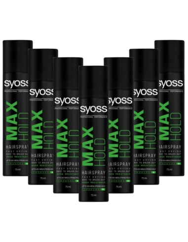 7x Bardzo mocny lakier do włosów w sprayu Syoss Max Hold 300 ml 9000100590501