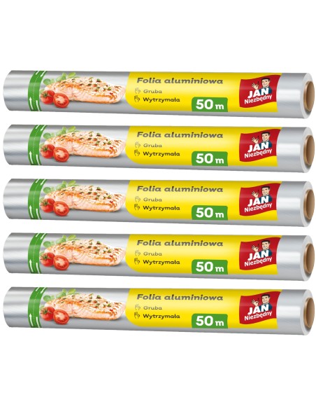 Aluminiowa folia do żywności gruba 50m - 5szt Jan Niezbędny 5900536232591