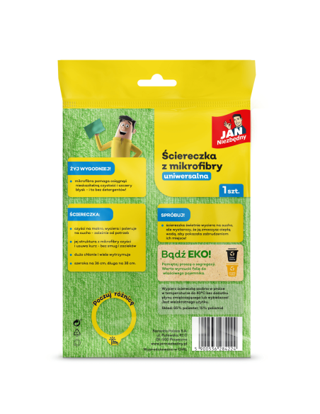 Ściereczka uniwersalna z mikrofibry frotte Jan Niezbędny 5900536284224 2