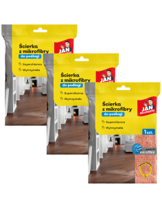 Ścierka z mikrofibry do czyszczenia podłogi 45 x 55 cm 3szt Jan Niezbędny 5900536235653