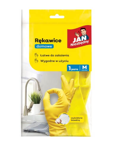 Rękawiczki domowe wyściełane bawełną M - 3 pary Jan Niezbędny 5900536222936 2