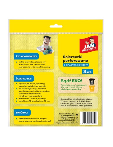 Ściereczki z grubym splotem perforowane 3szt Jan Niezbędny 5900536258751 2