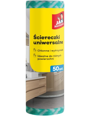 Ściereczki wielobarwne uniwersalne na rolce 50szt Jan Niezbędny 5900536268095