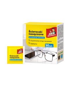 Ściereczki do czyszczenia okularów i ekranów nasączane 30szt Jan Niezbędny 5900536301662