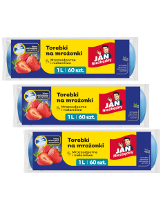 Torebki na mrożonki z klipsami 1l 180szt Jan Niezbędny 5900536266671
