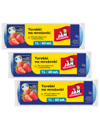 Torebki na mrożonki z klipsami 1l 180szt Jan Niezbędny 5900536266671