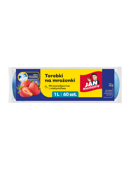 Torebki na mrożonki z klipsami 1l 180szt Jan Niezbędny 5900536266671 2