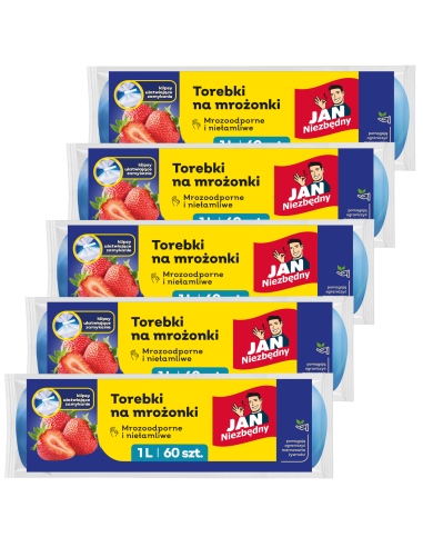 Torebki do mrożenia z klipsami 1l 300szt Jan Niezbędny 5900536266671