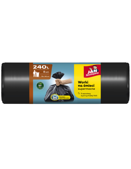 Worki 240l supermocne na śmieci - 5 rolek Jan Niezbędny 5900536318059 2