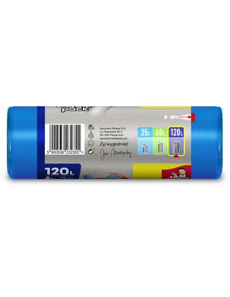 Worki na śmieci zawiązywane 120l - 3 rolki Jan Niezbędny Easy-Pack 5900536232355 4