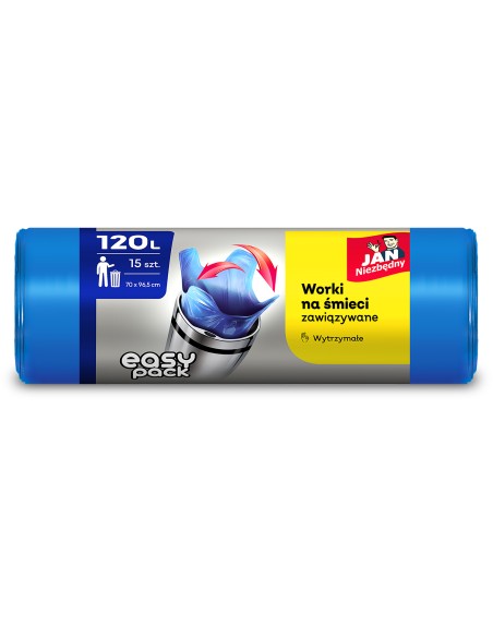 Zawiązywane worki na śmieci 120l - 5 rolek Jan Niezbędny Easy-Pack 5900536232355 2
