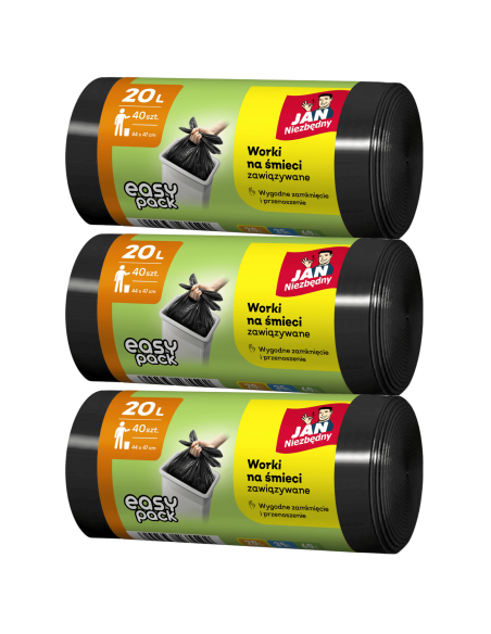 Wiązane worki na śmieci 20l - 3 rolki Jan Niezbędny Easy-Pack 5900536235592
