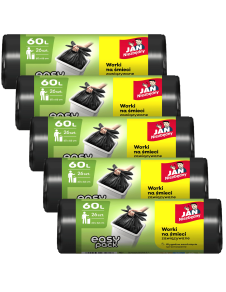 Zestaw worków na śmieci Easy Pack Jan Niezbędny 60 L, 5 rolek 5900536235608