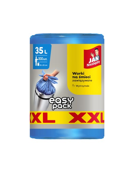 Worki do śmieci wiązane 35l 100szt Jan Niezbędny Easy-Pack 5900536236414