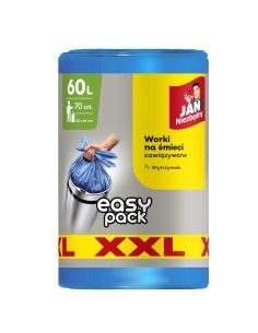 Uniwersalne worki na śmieci 70 sztuk 60l zawiązywane Jan Niezbędny Easy-Pack 5900536236421 2