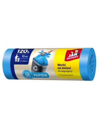 Niebieskie worki do segregacji Papier 120l - 3 rolki Jan Niezbędny 5900536282466 3