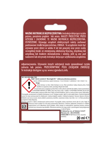 Elektryczny odświeżacz powietrza Glade z wkładem Warm Apple Pie 20 ml 5000204362244 2