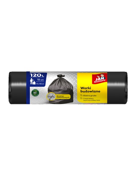 Duże worki budowlane do prac remontowych 120L Jan Niezbędny 15 szt. 5900536329949