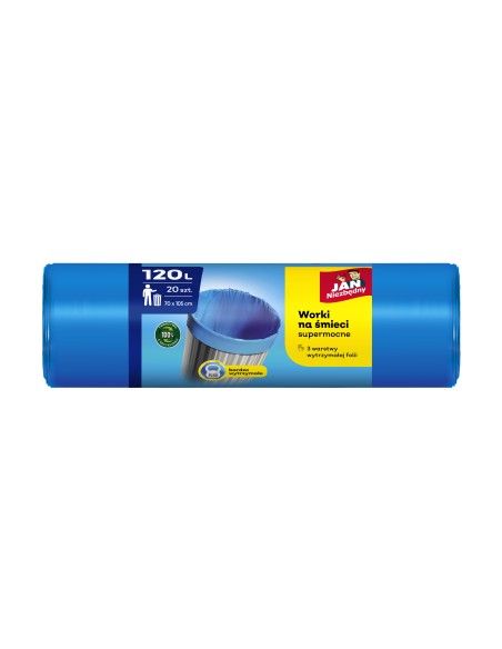 Szczelne worki na śmieci 120L Jan Niezbędny 20 szt. - Worki na śmieci Szczelne worki na śmieci 120L Jan Niezbędny 20 szt. 5900536255392 2
