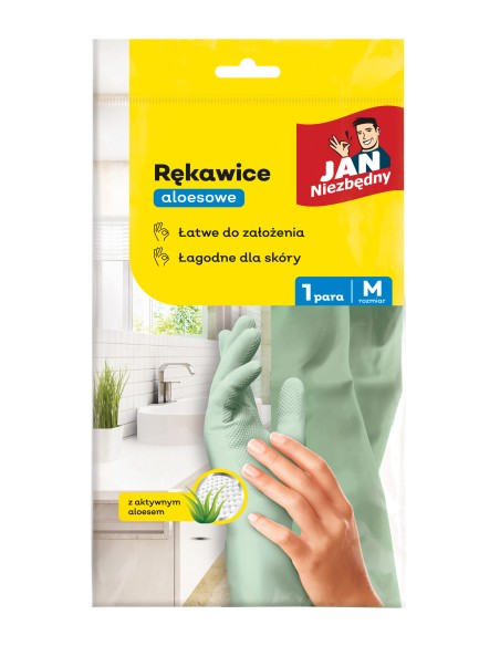Aloesowa rękawice wielorazowe rozmiar M Jan Niezbędny 1 para 5900536256597