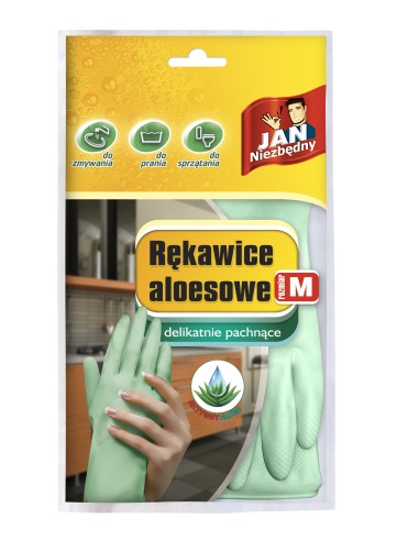 Aloesowa rękawice wielorazowe rozmiar M Jan Niezbędny 1 para 5900536256597 2