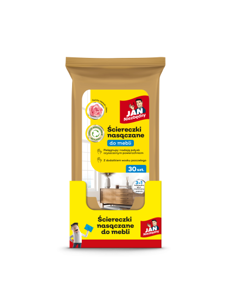 Ściereczki nasączane do mebli z woskiem pszczelim Jan Niezbędny 30 szt. 5201314185826 2