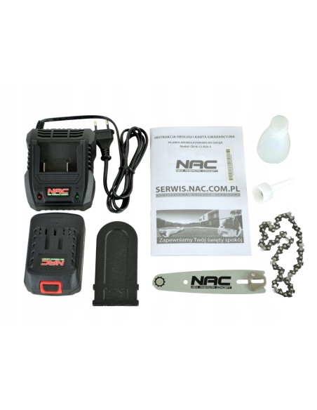 Akumulatorowa piła łańcuchowa NAC CB18-12-B20-S z akumulatorem 18V 2AH i ładowarką 5905842505995 7