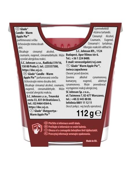 Zestaw trzech świec zapachowych świątecznych Glade Szarlotka + Ciasteczka + Owoce leśne - Świece zapachowe Zestaw trzech świec zapachowych świątecznych Glade Szarlotka + Ciasteczka + Owoce leśne 5000204362930 8