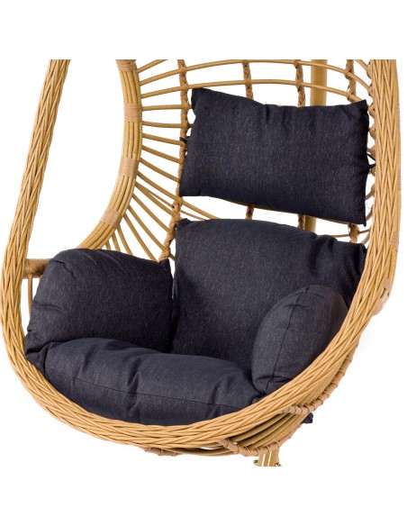 Złoty fotel podwieszany do ogrodu Mia Scandic Meven + czarne poduszki 5902490745438 4