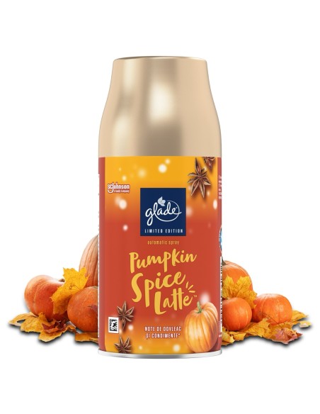 Zapas do automatycznego odświeżacza powietrza Glade Pumpkin Spice Latte 269 ml - Odświeżacze automatyczne Zapas do automatycznego odświeżacza powietrza Glade Pumpkin Spice Latte 269 ml 5000204361612