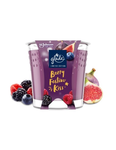 Świąteczna świeca zapachowa Glade Berry Festive Kiss 112 g 5000204362961