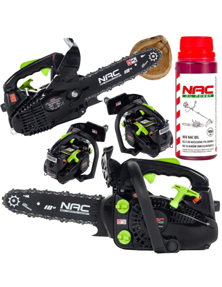 Spalinowa pilarka łańcuchowa  NAC-CST25-25AC + Olej do mieszanki paliwowej NAC 0,1L 5907510489507