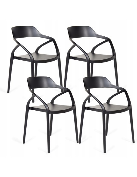 Zestaw skandynawskich krzeseł MEVEN Comodo, 4 szt. czarne 5902490787346