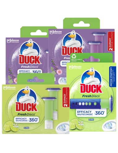 Duży zestaw żelowych krążków do WC Duck Fresh Discs z aplikatorem 5000204338980